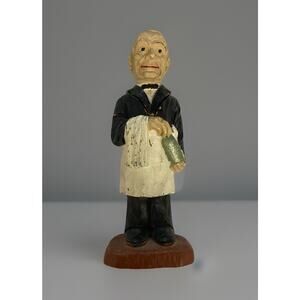 1940's Vintage Louie the Bar Butler SYROCO Wood Wine Corkscrew 8" tall